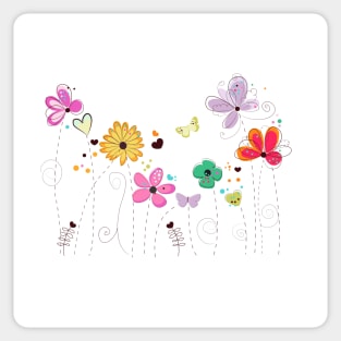 Spring time colorful flowers Sticker